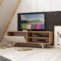 Hanah Home Soporte para TV Roble y Blanco 120x47x35 cm, Tablero de Partículas Recubierto de Melamina, Mueble TV Moderno para Salón con Estantes